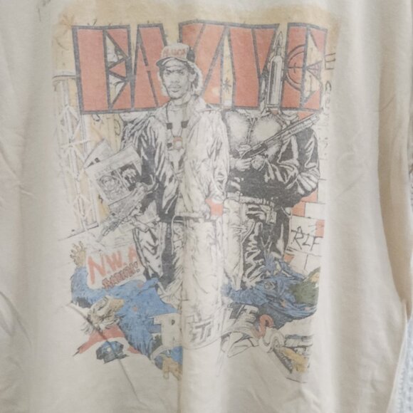 Eazy-E Cream Graphic Tee Crewneck T-Shirt Size Large Unisex - Picture 4 of 10